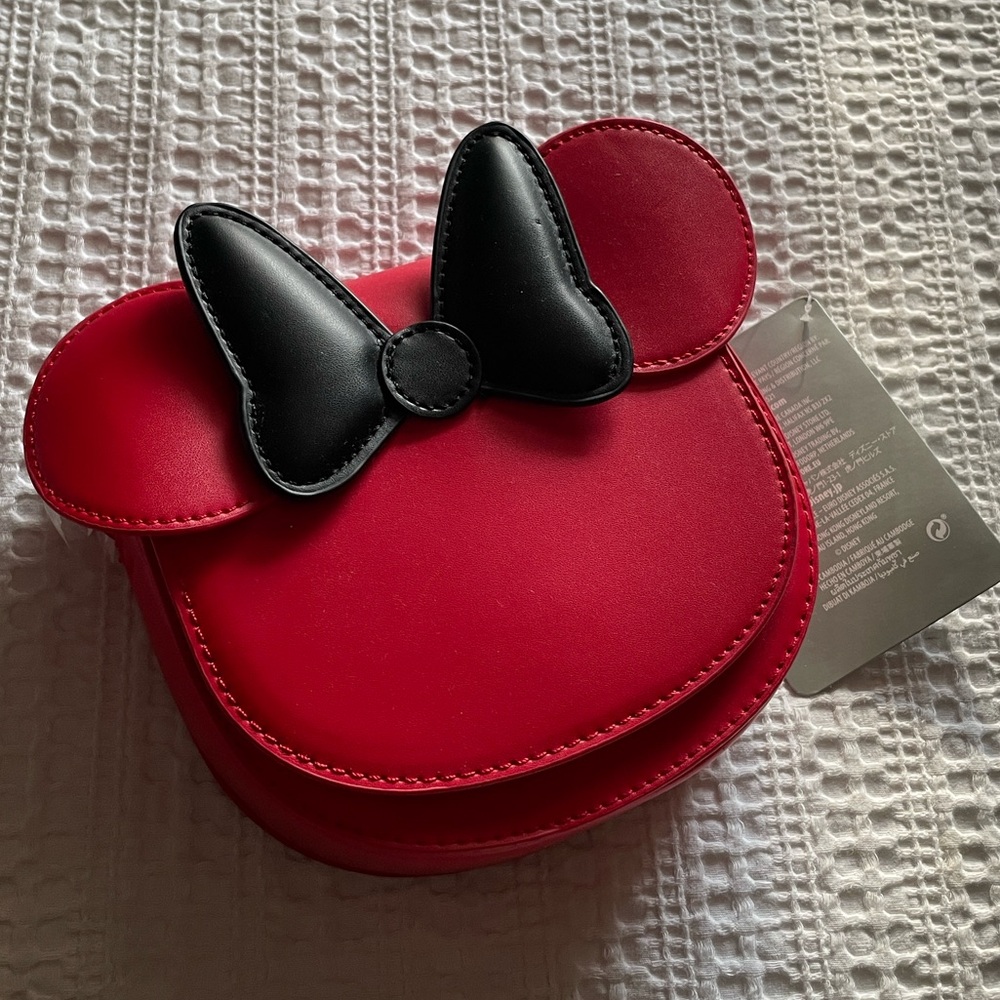 Disney Minnie Mouse Bow Red Small Crossbody Purse Bag